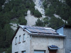 Panneau solaire au refuge du carrelet